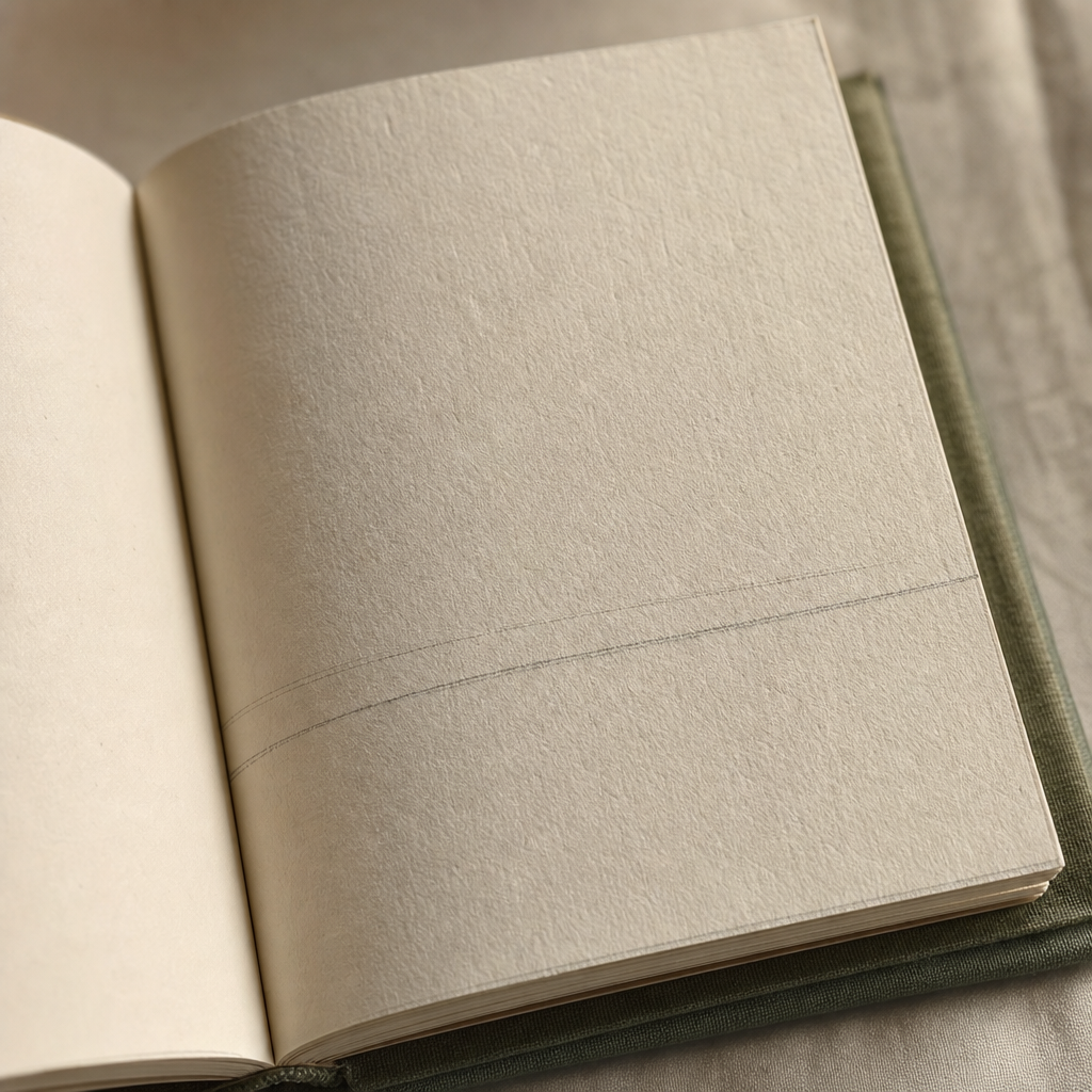 Open notitieblok met crème pagina's